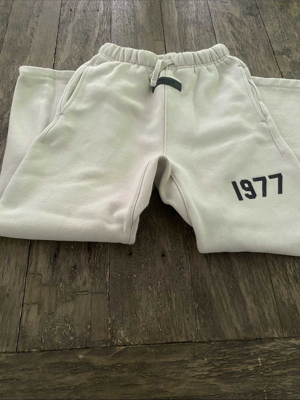 Essentials Cream Kids Sweatpants with 1977 Detail